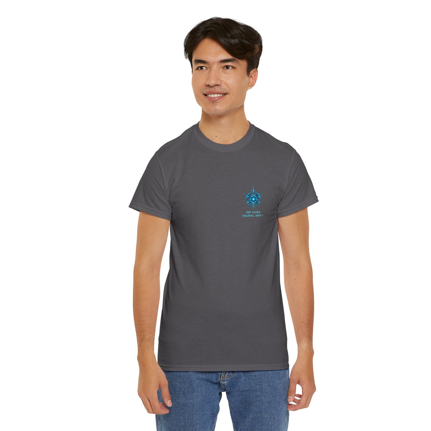 Neural Drift Cyberpunk T-Shirt | Futuristic AI Skull Sci-Fi Graphic Tee, Neon Streetwear Shirt
