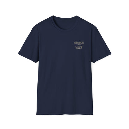 Grace and Grit Women's T-Shirt | Floral Wing Graphic Tee, Inspirational Women's Shirt, Strength and Grace Gift for Her