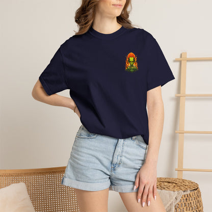 Alien Barber Shop T-shirt | Retro Sci-Fi Skull Barber Design