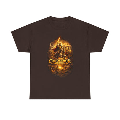 Conqueror Warrior Graphic Tee — Medieval Battle Fantasy Shirt