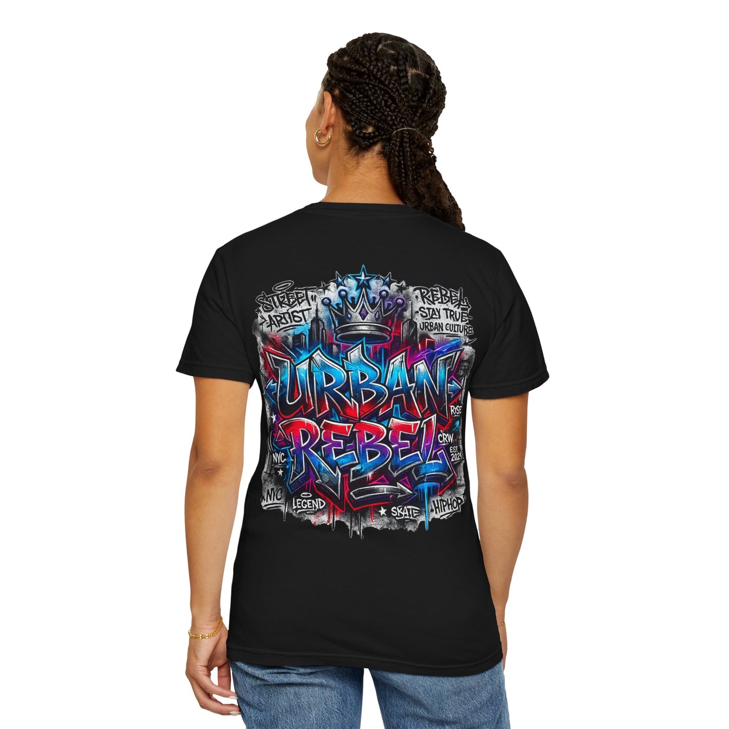 T-Shirt — Urban Rebel Graffiti Tee ("Urban Rebel" Back Design)