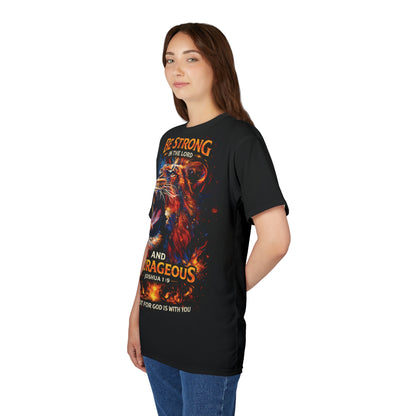 Be Strong in the Lord Lion Tee — Joshua 1:9 Christian T-Shirt
