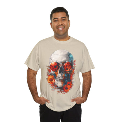 Floral Skull Sunglasses Graphic T-Shirt - product view