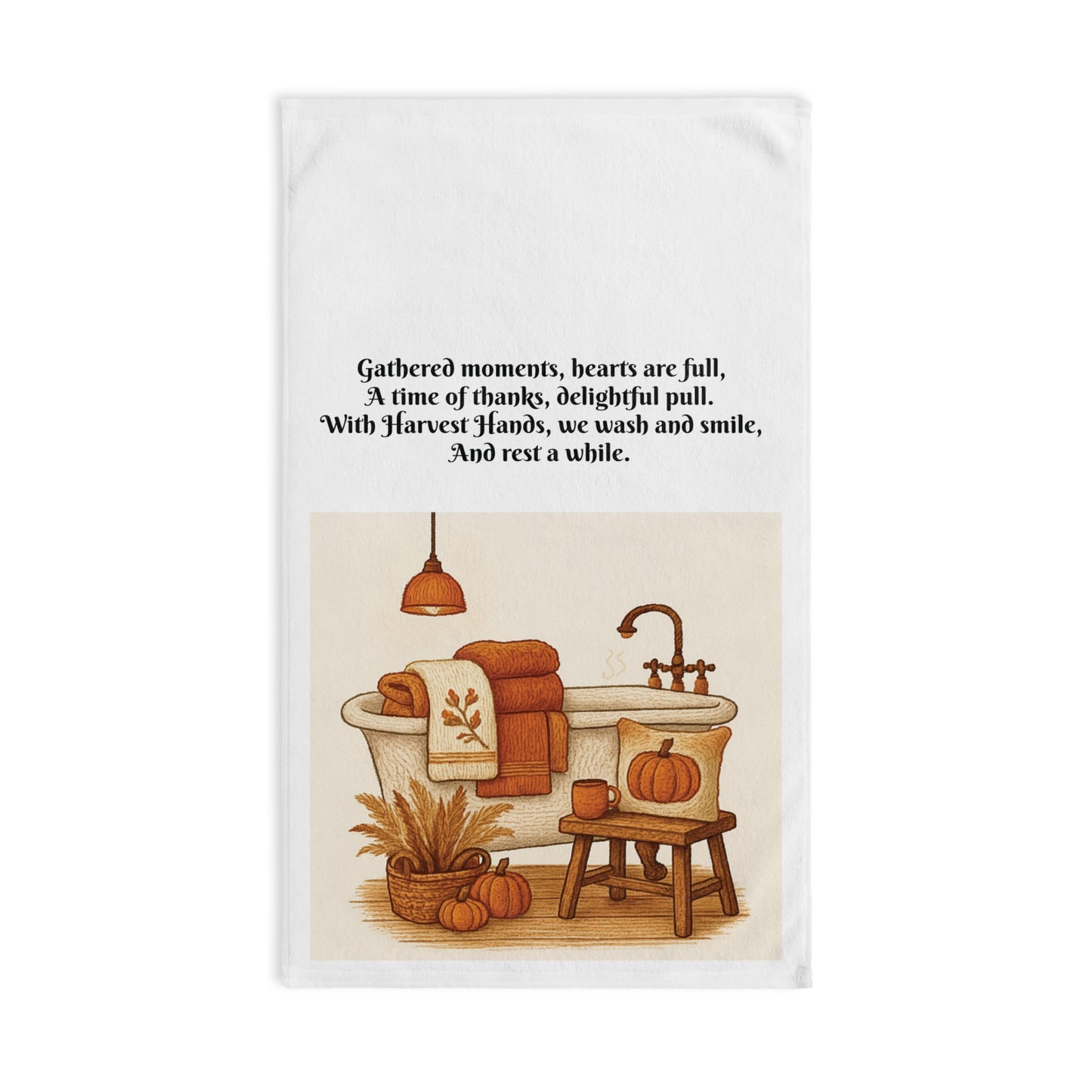 Rustic Autumn Hand Towel, Fall Decor, Bathroom Essentials, Thanksgiving Gift, Cozy Home Accessory
