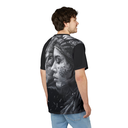 Wolf Spirit Tee — Tribal Woman & Wolf All-Over Print Shirt