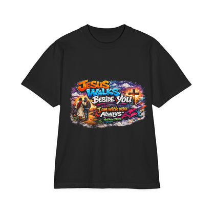 Jesus Walks Beside You T-Shirt — Christian Faith Graphic Tee