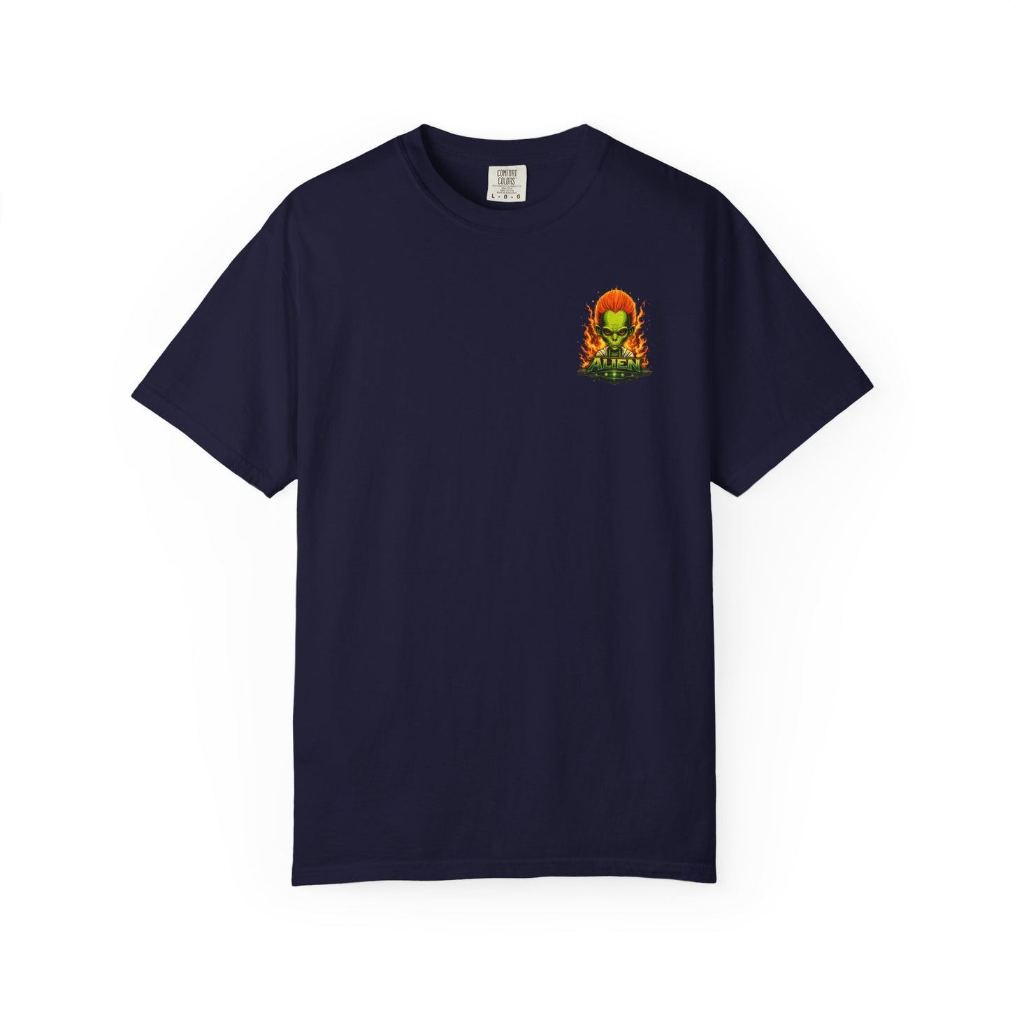 Alien Barber Shop T-shirt | Retro Sci-Fi Skull Barber Design