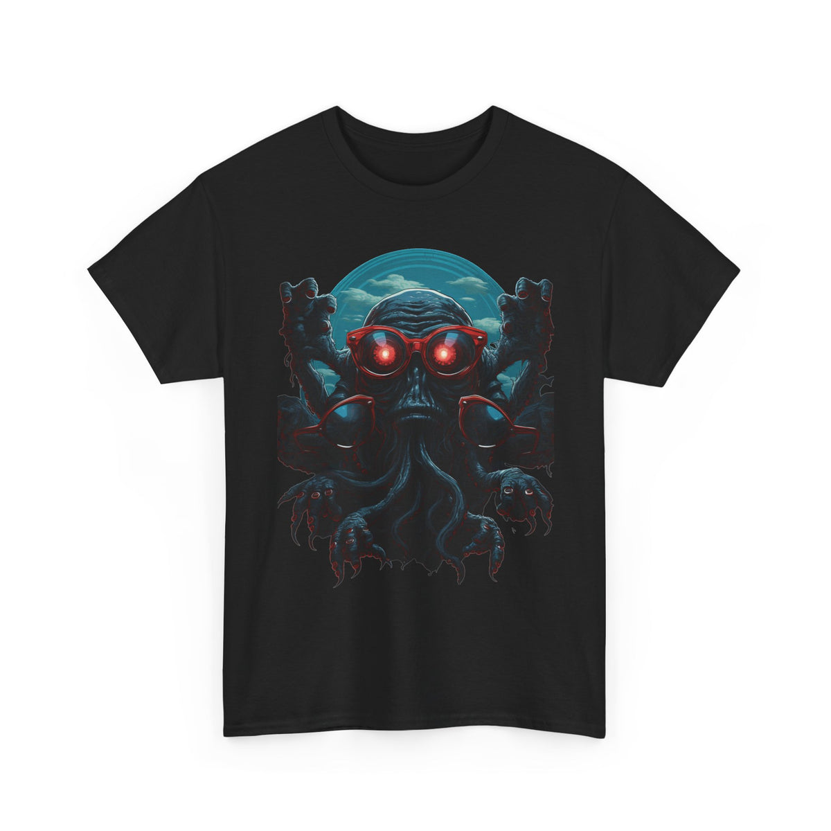 Cosmic Horror Creature T-Shirt | Retro Alien Graphic - product view