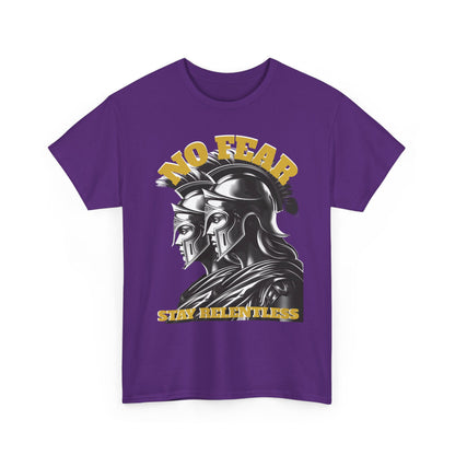 No Fear Spartan Helmet T-Shirt — "Sic Itur Ad Astra" Inspired Warrior Tee