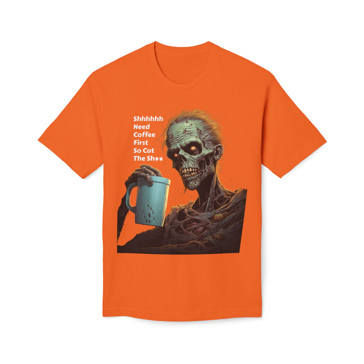 Coffee First Zombie T-Shirt | Censored Adult Humor - product view