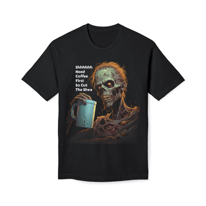 Coffee First Zombie T-Shirt | Censored Adult Humor - product view