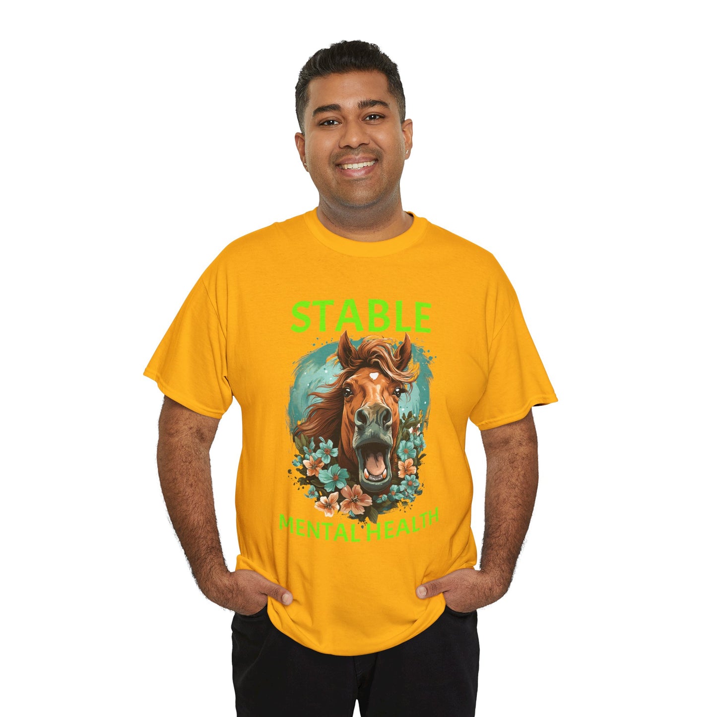 Stable Mental Health Horse Tee – Funny Horse Graphic T-Shirt