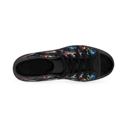 Vibrant High-Top Sneakers for Art Lovers, Unique Fashion, Casual Footwear, Trendy Statement Shoes, Creative Gifts, Festival Shoes