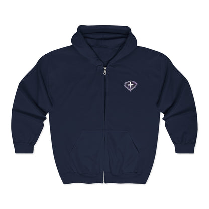 Holy Chaos Zip Hoodie — Christian Graphic Full‑Zip Sweatshirt