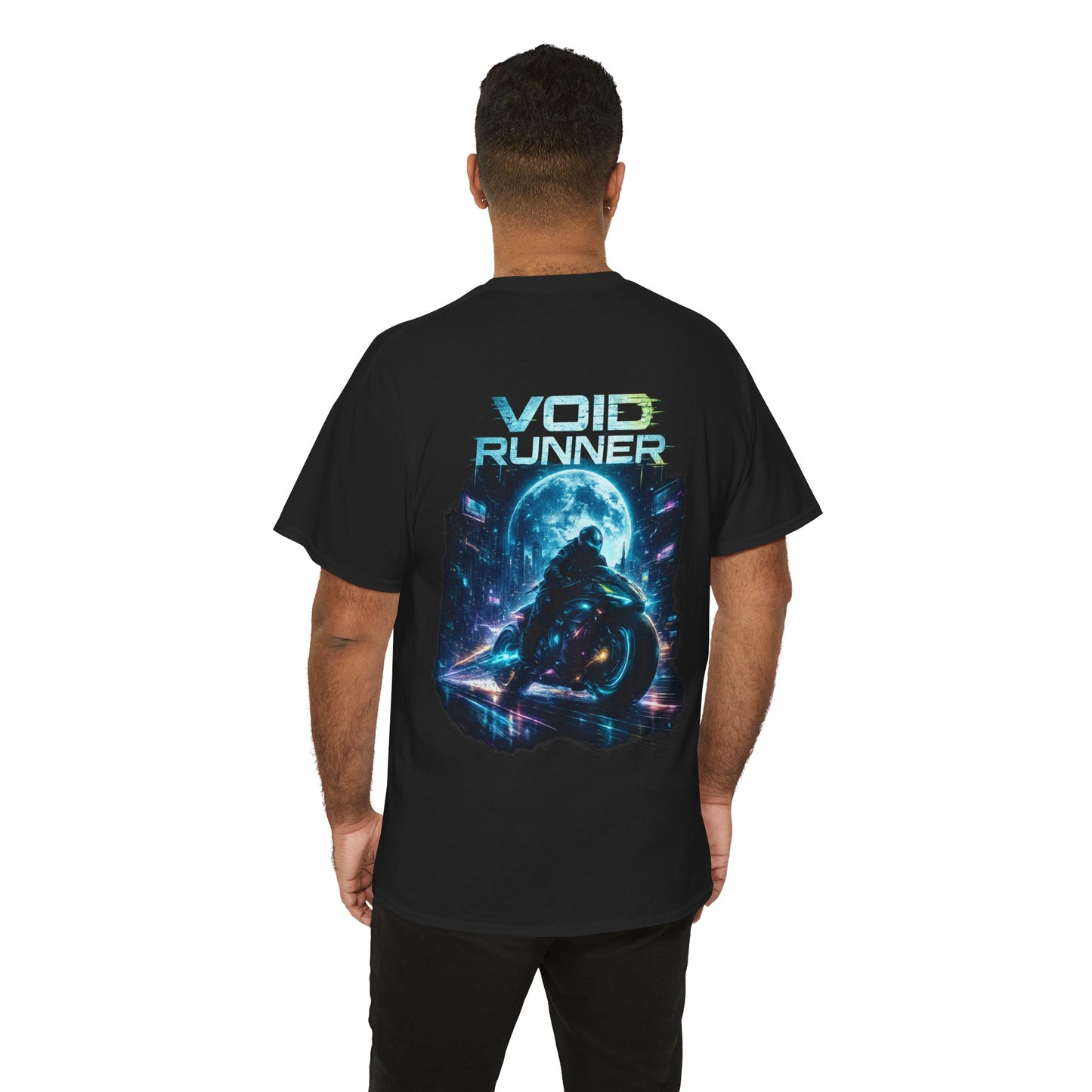 Void Runner Cyberpunk T-Shirt | Futuristic Racing Graphic Tee, Neon Sci-Fi Streetwear Shirt