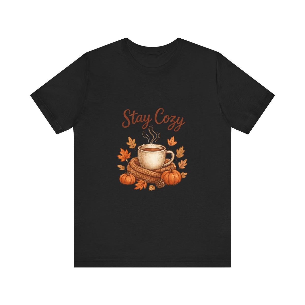 Stay Cozy T-Shirt | Autumn Coffee Graphic - product view