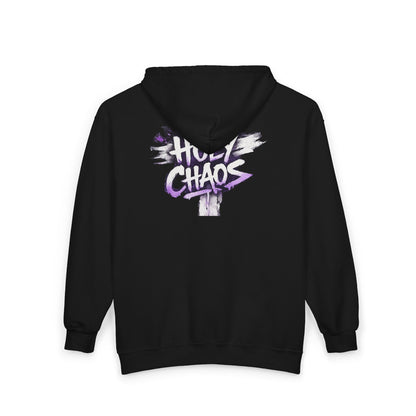 Holy Chaos Zip Hoodie — Christian Graphic Full‑Zip Sweatshirt