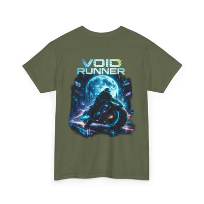 Void Runner Cyberpunk T-Shirt | Futuristic Racing Graphic Tee, Neon Sci-Fi Streetwear Shirt