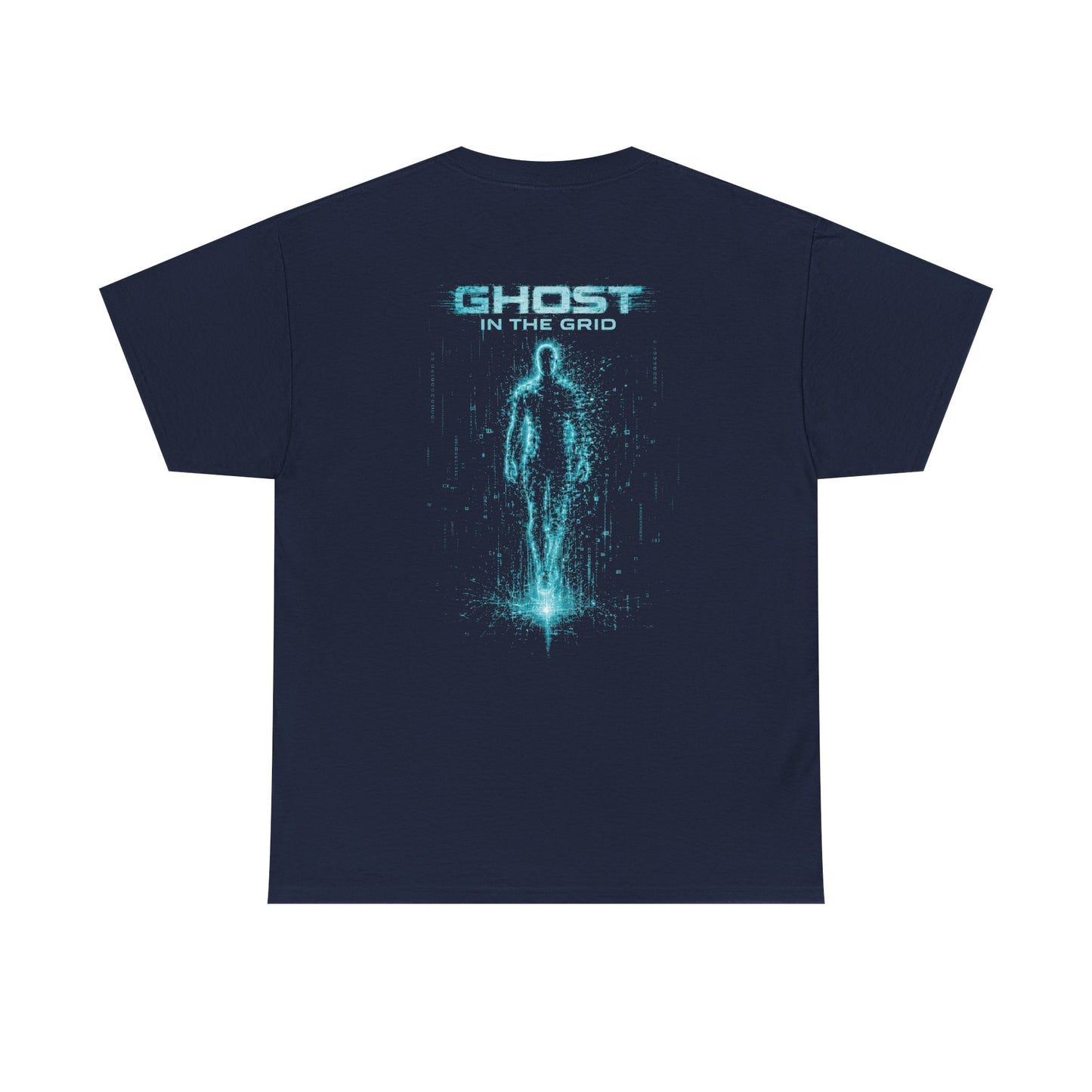 Ghost in the Grid Cyberpunk T-Shirt | Holographic Digital Ghost Sci-Fi Graphic Tee