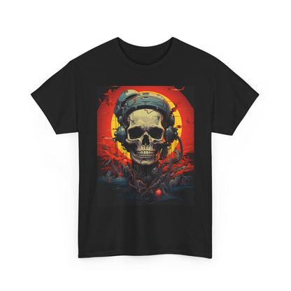 Cyberpunk Skull Astronaut Retro Graphic T-Shirt - product view