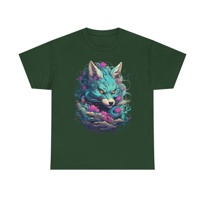 Mystic Wolf T-Shirt — Neon Cosmic Fox Graphic Tee