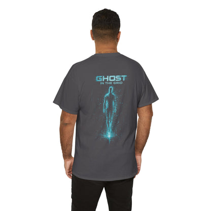 Ghost in the Grid Cyberpunk T-Shirt | Holographic Digital Ghost Sci-Fi Graphic Tee