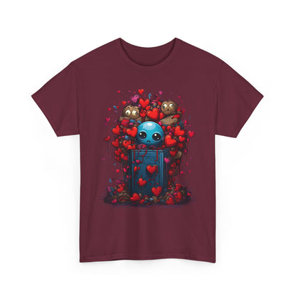 Cute Alien in Heart Garden T-Shirt — Valentine’s Day Cute Sci‑Fi Tee