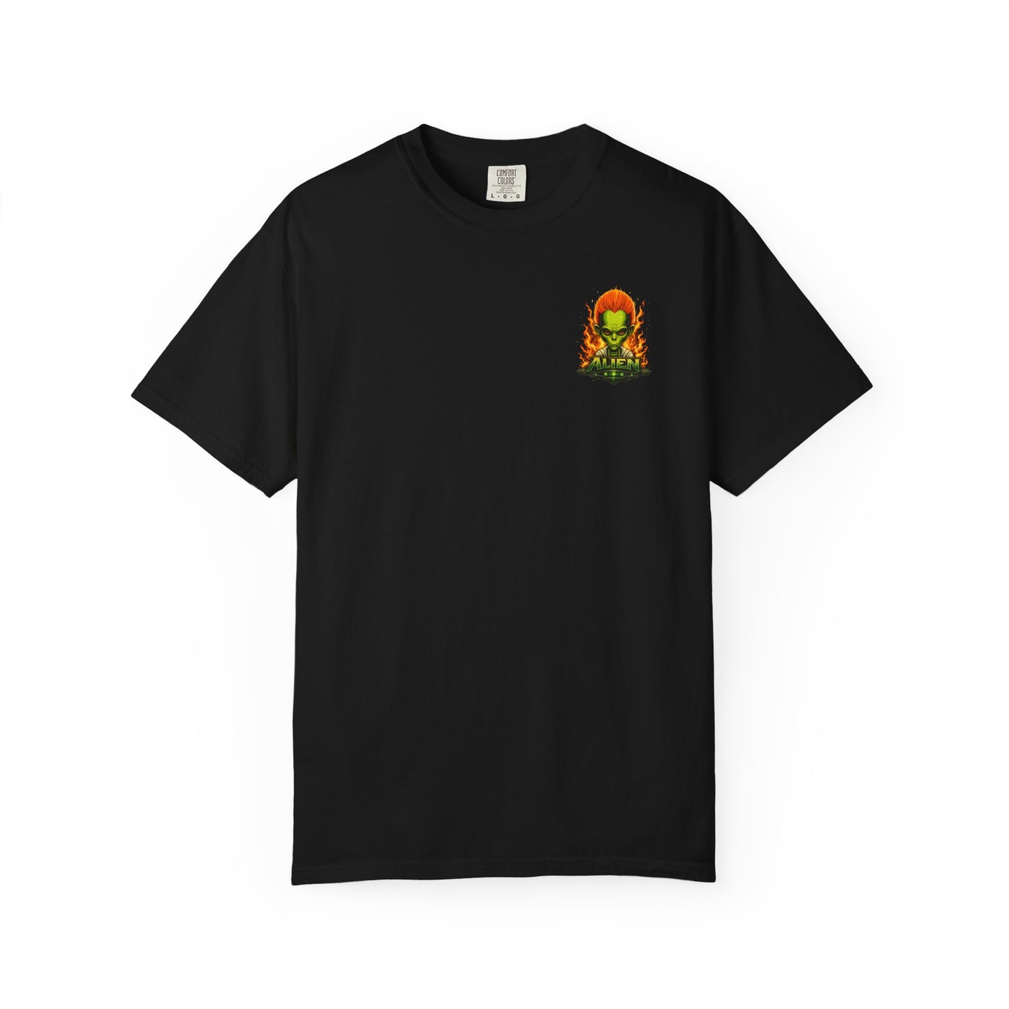 Alien Barber Shop T-shirt | Retro Sci-Fi Skull Barber Design
