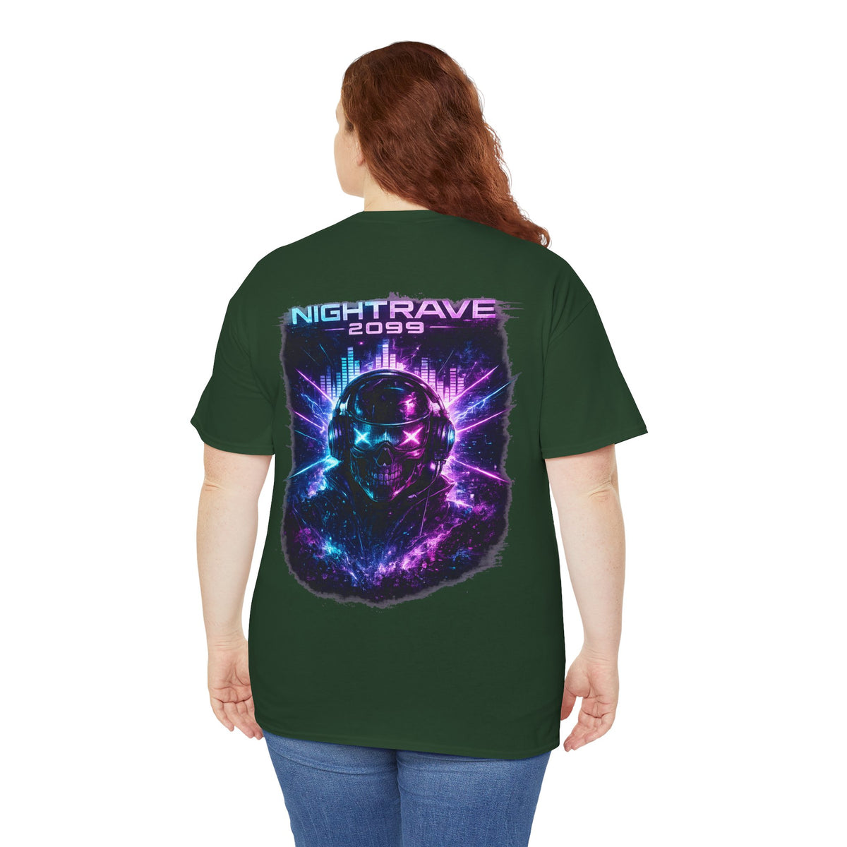 Nightrave 2099 Cyberpunk Skull DJ T-Shirt - product view