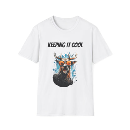 Keeping It Cool Moose T-Shirt — Funny Sunglasses Moose Graphic Tee