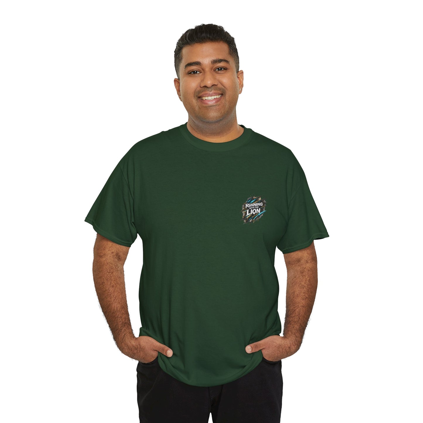 Running With The Lion Christian Graphic T-Shirt | Fear Can't Keep Up Faith Streetwear Tee
