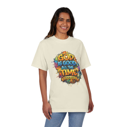 God Is Good All The Time T-Shirt — Colorful Christian Faith Tee (Psalm 100:5)