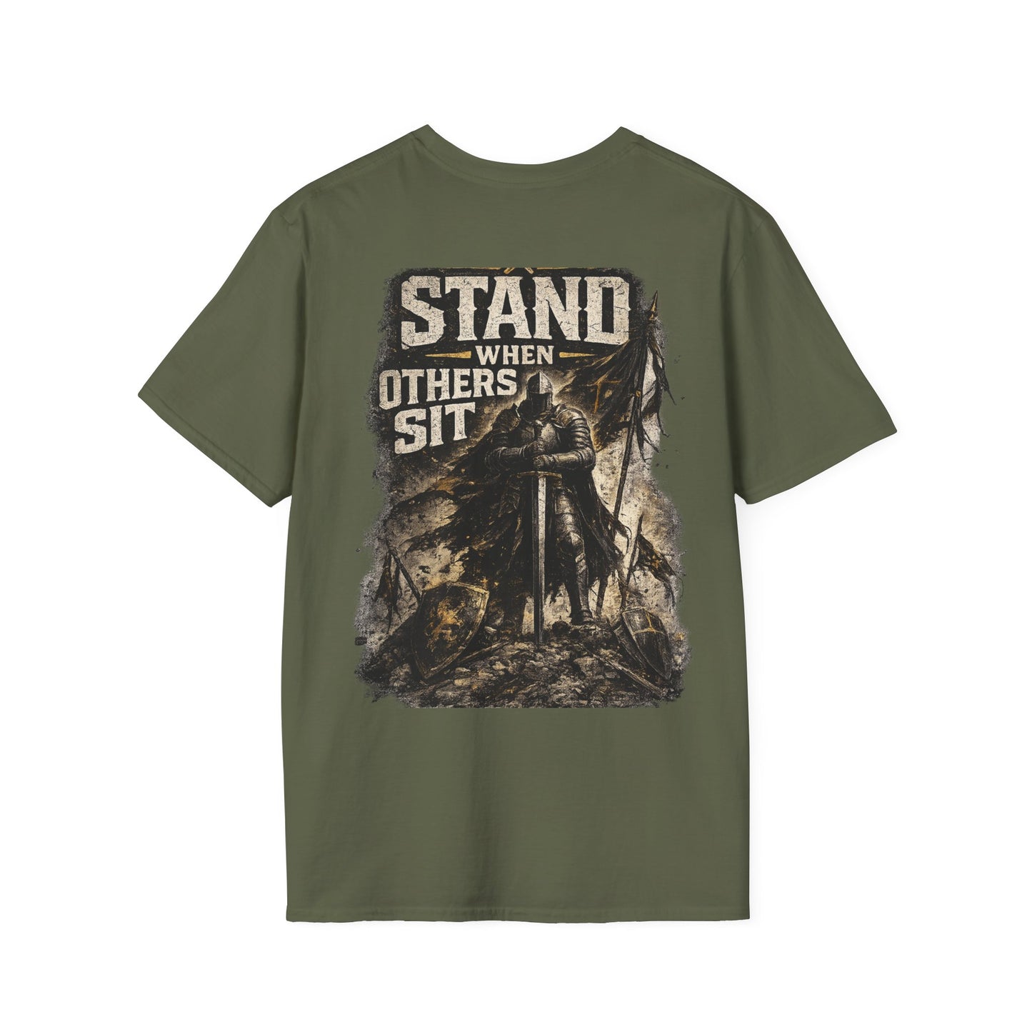 Stand Firm Shield T-Shirt — Patriotic Vintage Emblem Tee