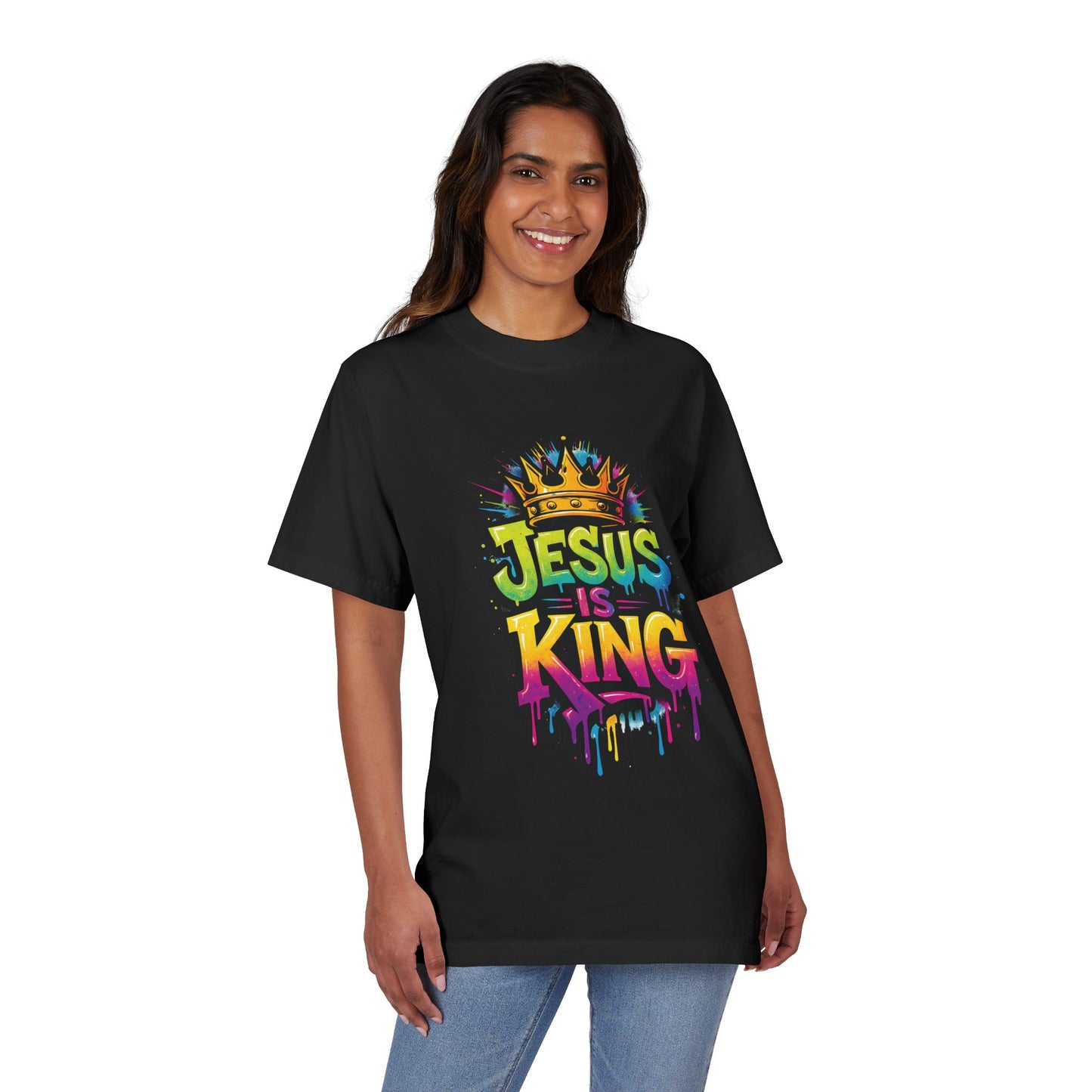 Jesus Is King T-Shirt — Colorful Graffiti Faith Tee