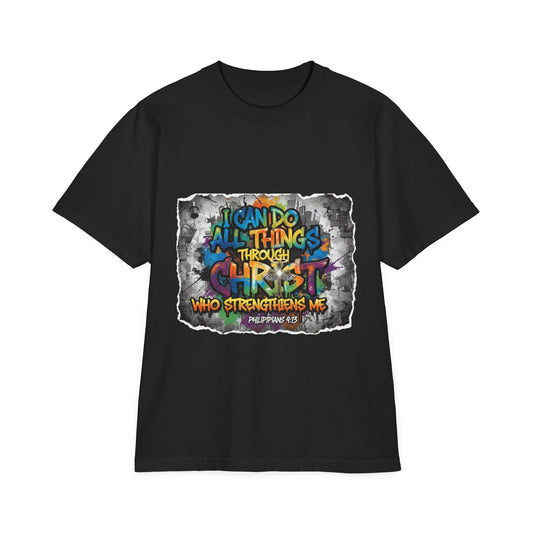 Christian Graphic T-Shirt — "I Can Do All Things Through Christ" Inspirational Tee
