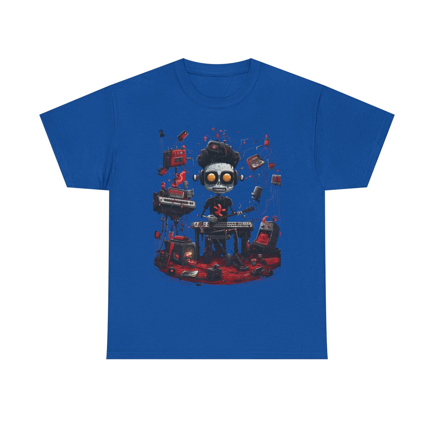 Cyberpunk Skull DJ T-Shirt — Neon Gamer Streetwear