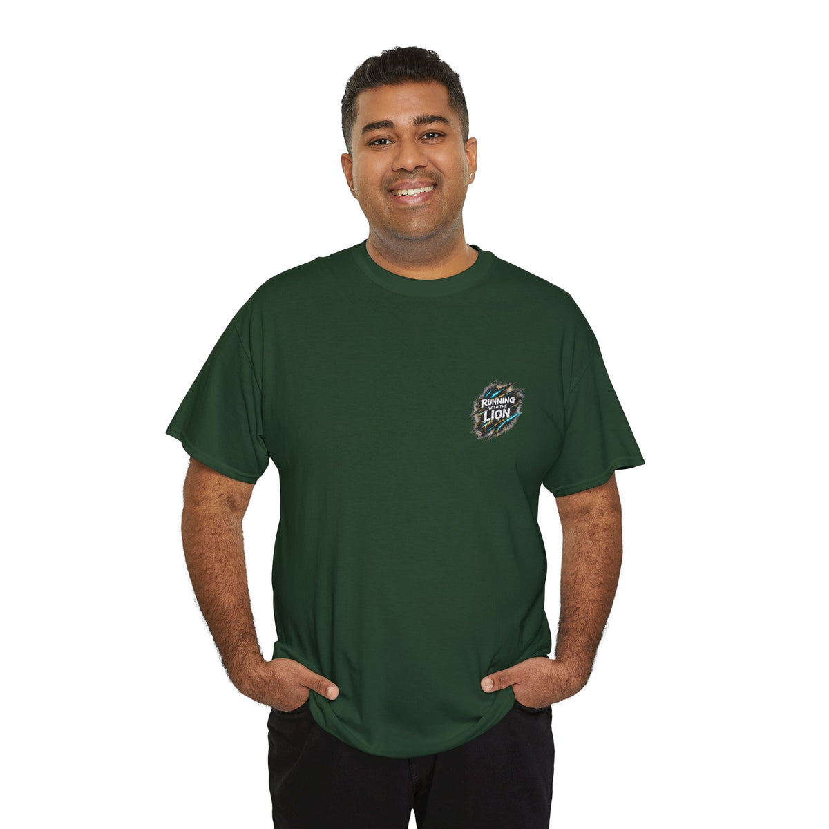 Running With the Lion Christian T-Shirt - product view