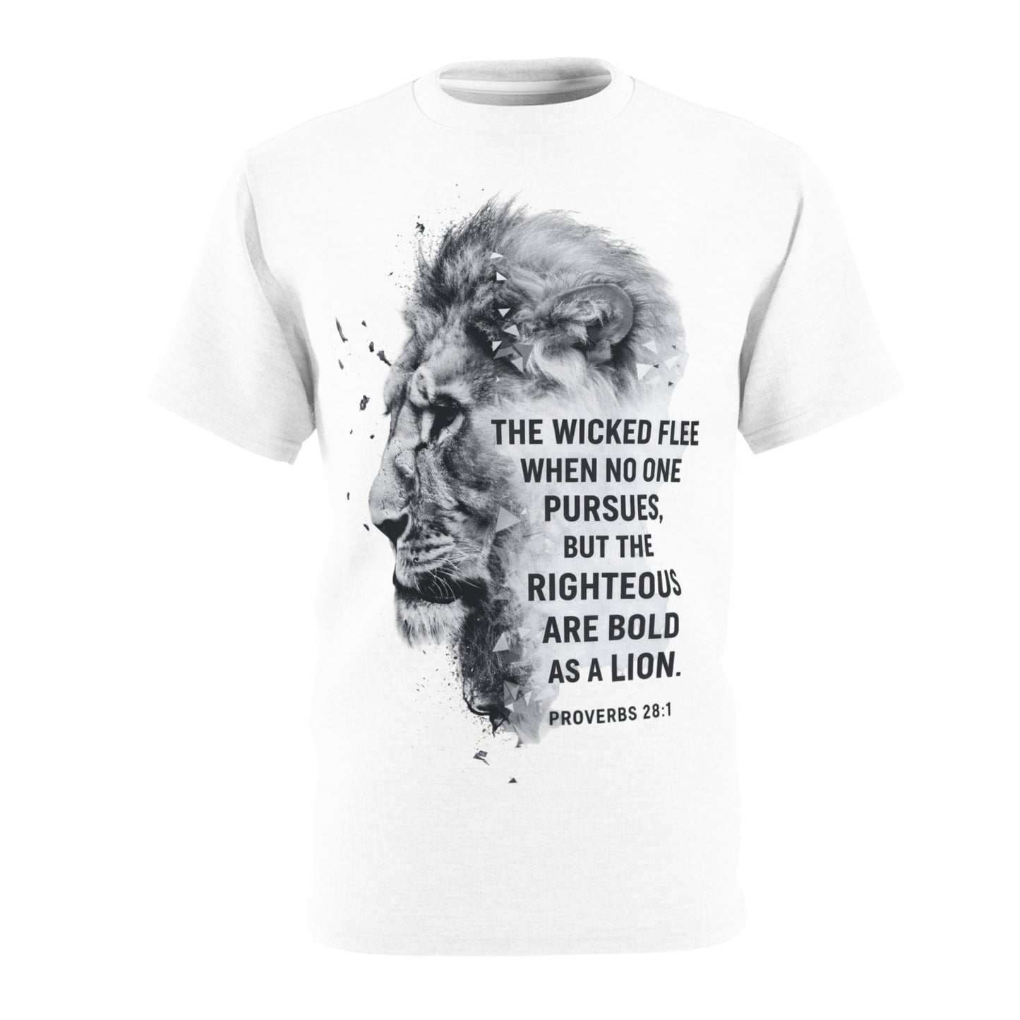 Lion & Proverbs Tee — "The Righteous Are Bold as a Lion" Christian Graphic Shirt