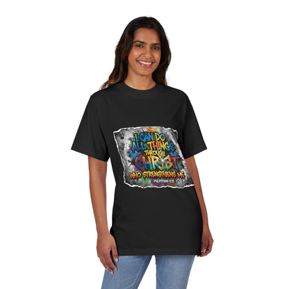 Christian Graphic T-Shirt — "I Can Do All Things Through Christ" Inspirational Tee