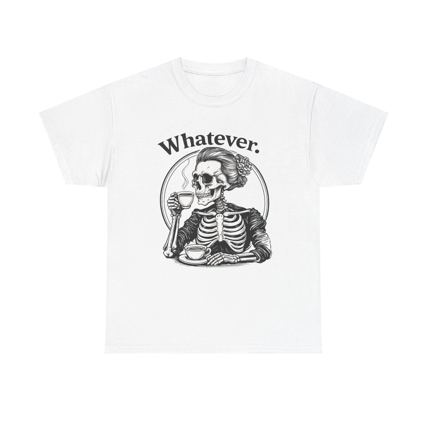 Skull 'Whatever.' Tee – Vintage Skeleton Wine Drinking Graphic T-Shirt