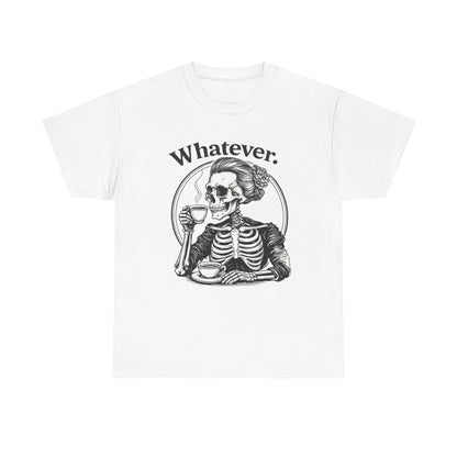 Skull 'Whatever.' Tee – Vintage Skeleton Wine Drinking Graphic T-Shirt
