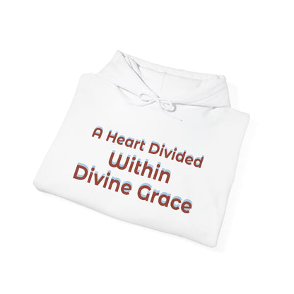 Christian Hoodie – "A Heart Divided Within Divine Grace" Religious Pullover with Angel Artwork