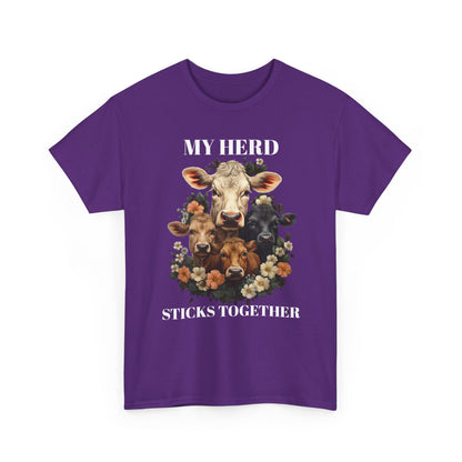 Cow Floral Tee — Farm Animal Floral Portrait T-Shirt