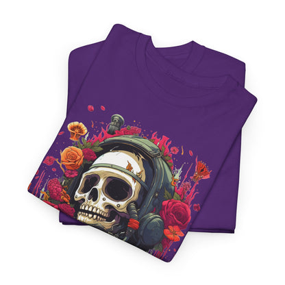 Floral Astronaut Skull Graphic T-Shirt - product view