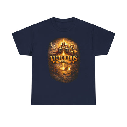 T-Shirt — "Victorious in Christ" Christian Faith Graphic Tee