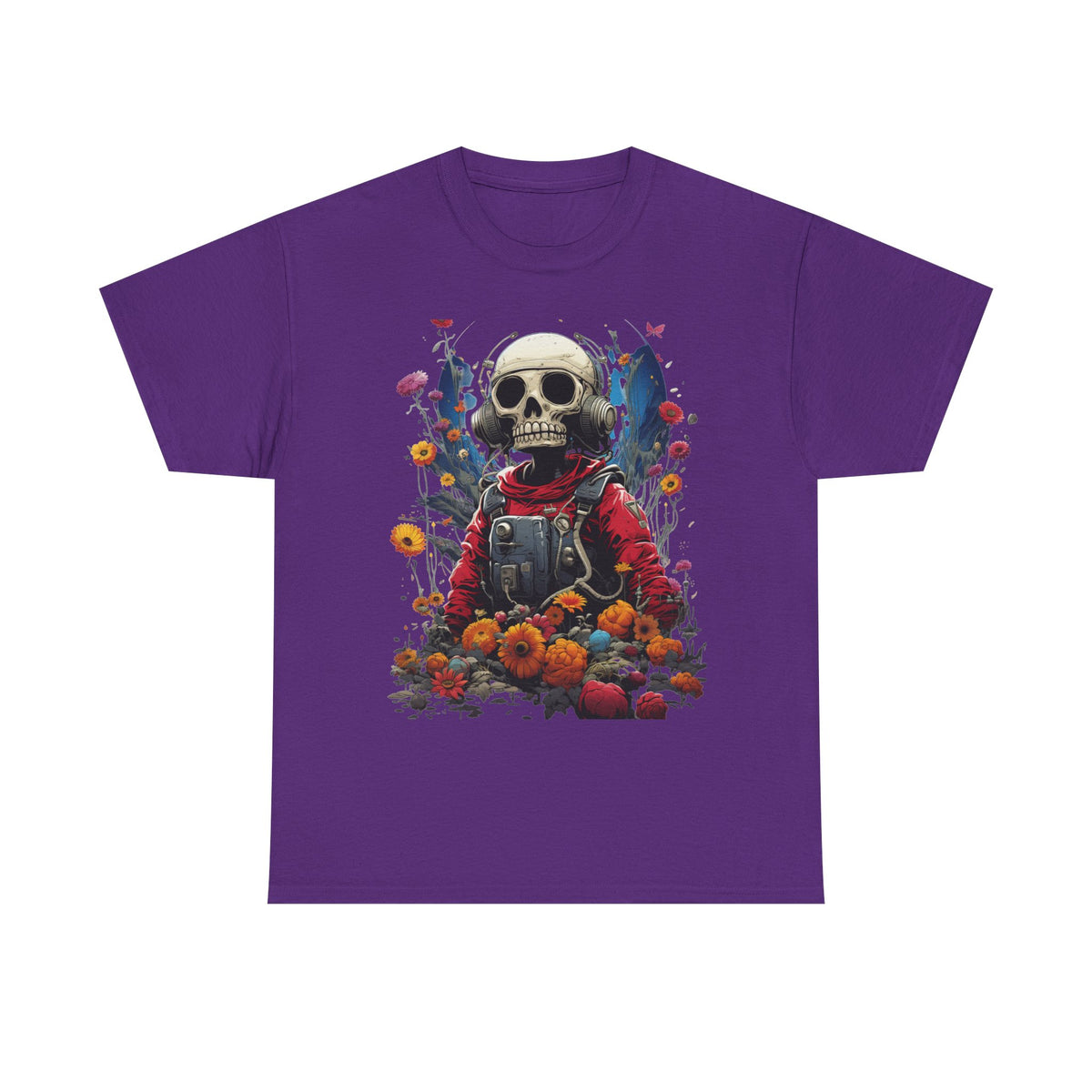 Floral Skull Astronaut Graphic T-Shirt - product view