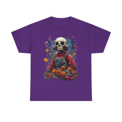 Floral Skull Astronaut Graphic T-Shirt - product view