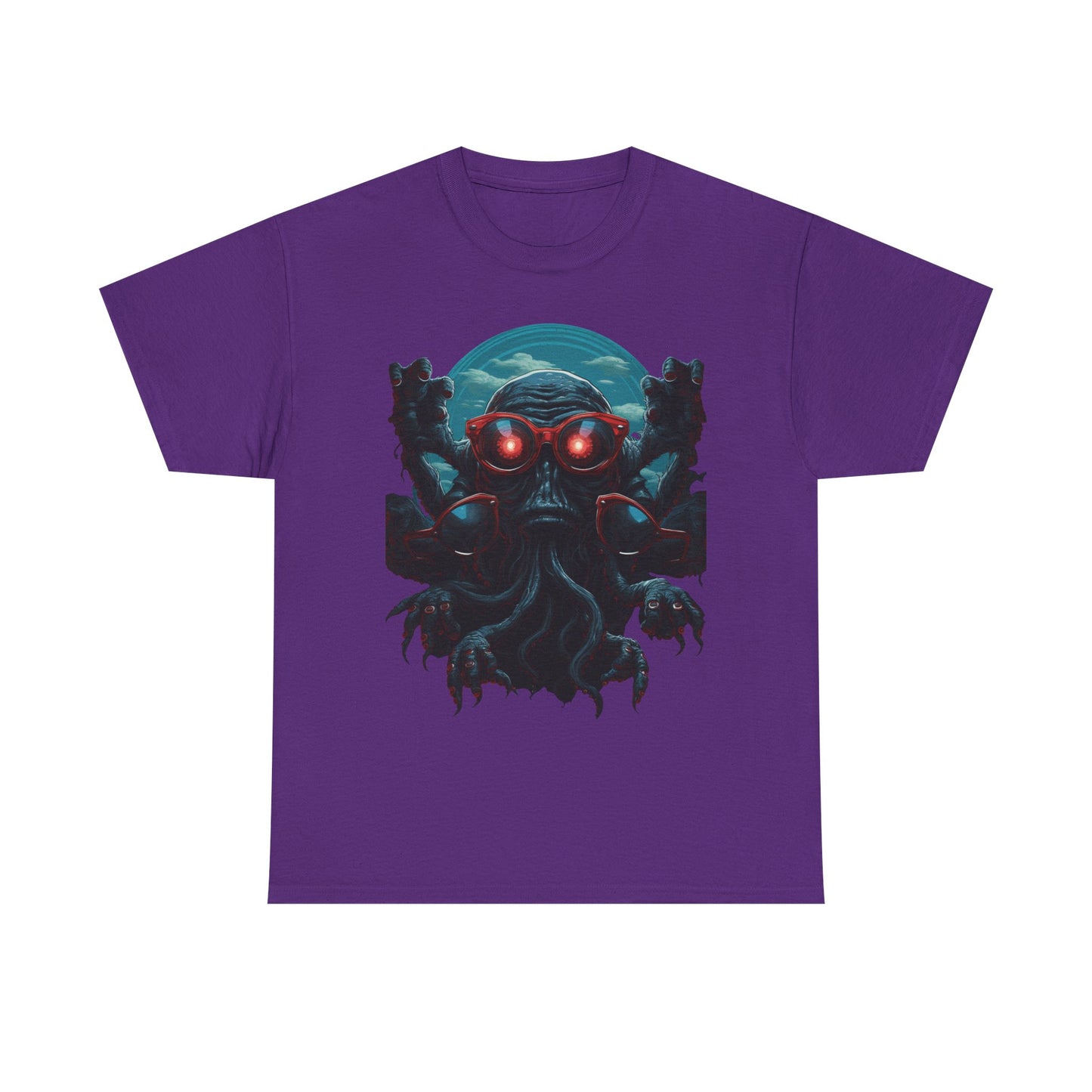Cosmic Horror Creature T-Shirt – Retro Alien Monster with Red Glasses Graphic Tee | Sci-Fi Horror Streetwear  🧠 PRODUCT DESCRIPTION (SELLS + SEO)