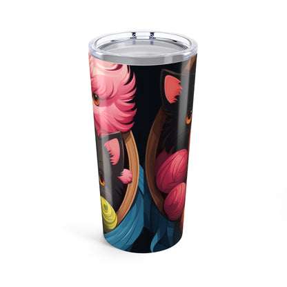 Cute Cat Tumbler, Cat Lover Gift, 20oz Travel Mug, Pet Owner Accessory, Personalized Drinkware, Feline Enthusiast Cup