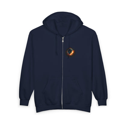 Infinite Within Black Zip Hoodie — Cosmic Eye Graphic Zip-Up